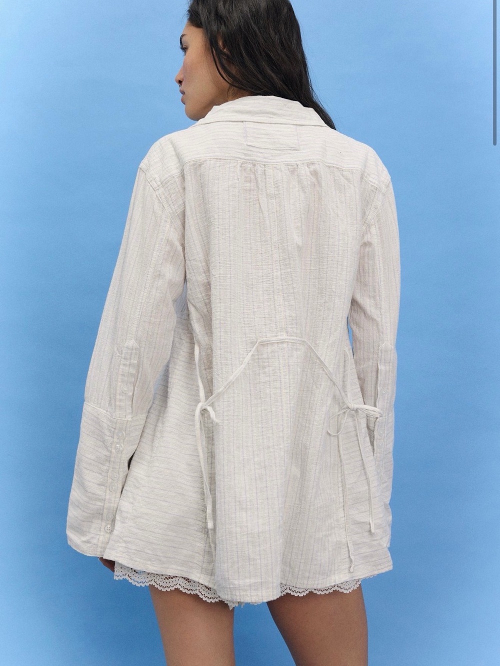 We The Free Cream-White Textured Long-Sleeve Button-Down Shirt - Picture 5 of 5
